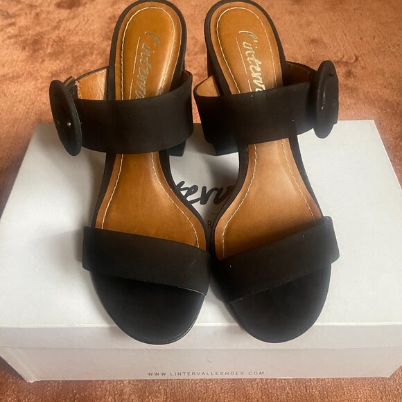 INTERVALLE Black Nubuck Sandal Size 37 - Picture 2 of 7